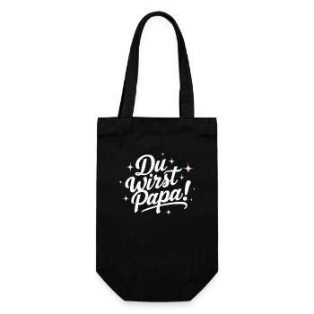 Du wirst Papa Vatertag Geburtstag Bester Papa - Geschenkbeutel für Flaschen - Schwarz - Vorne