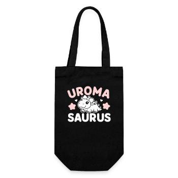 Uroma-Saurus Baby Pink Beste Uroma Geburtstag - Geschenkbeutel für Flaschen - Schwarz - Vorne