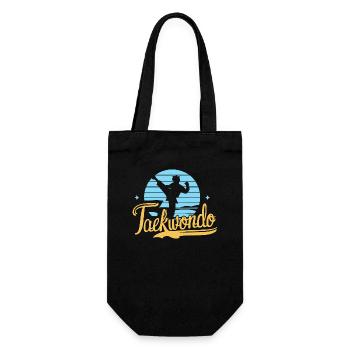 Taekwondo-Junge T-Shirt Kampfsport Kick Geschenk - Geschenkbeutel für Flaschen - Schwarz - Vorne