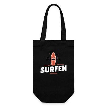 Surf-Spaß Welle Board Meer Lustig Shirt - Geschenkbeutel für Flaschen - Schwarz - Vorne
