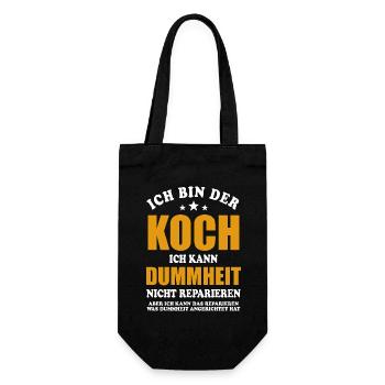 Ich bin Koch, ich kann Dummheit nicht reparieren - Geschenkbeutel für Flaschen - Schwarz - Vorne