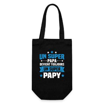 Un super papa devient toujours un super papy - Sac à bouteille - noir - Devant