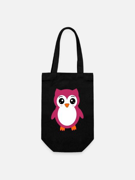 süßes kawaii Eulen T-shirt Geschenk  - Geschenkbeutel für Flaschen - Schwarz