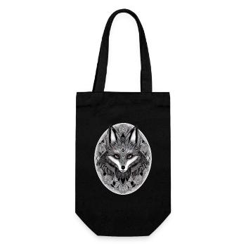 Renard Mandala Dessin Complexe Nature Sauvage - Sac à bouteille - noir - Devant