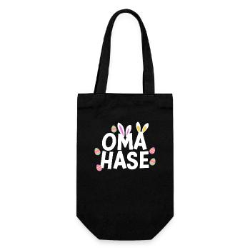 Oma Hase Beste Großmutter Häschen Liebe - Geschenkbeutel für Flaschen - Schwarz - Vorne