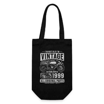 1999 Vintage Birthday Cafe Racer Motorcycle - Gift Bag for Bottles - black - Front