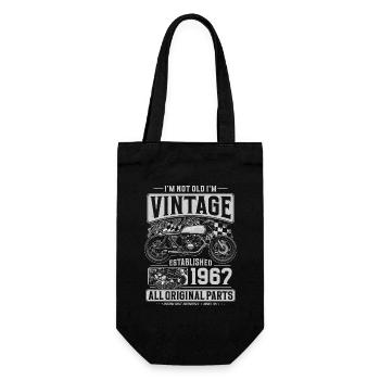 1967 Jahrgang Geburtstag Cafe Racer Motorrad - Geschenkbeutel für Flaschen - Schwarz - Vorne