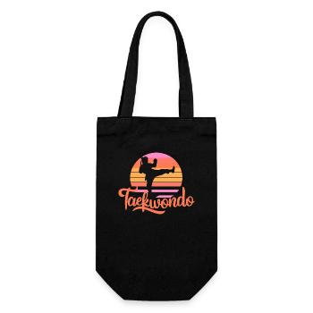 Taekwondo Retro Vintage Kampfsport Fan-Shirt - Geschenkbeutel für Flaschen - Schwarz - Vorne