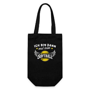 Ich bin dann mal beim Softball-Shirt - Geschenkbeutel für Flaschen - Schwarz - Vorne