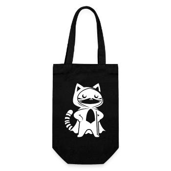 Superhero Cat Silhouette Cloak Minimalist - Gift Bag for Bottles - black - Front