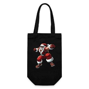 Boxer Weihnachtsmann - Geschenkbeutel für Flaschen - Schwarz - Vorne