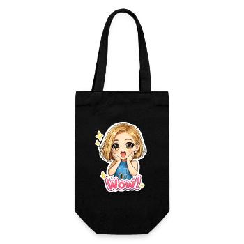 Kawaii Wow Stickers with Glitter Eyes - Gift Bag for Bottles - black - Front