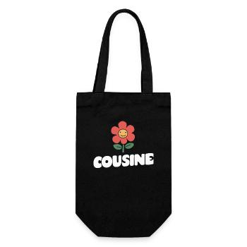 Cousine Blume Retro Unikat Vintage Charme - Geschenkbeutel für Flaschen - Schwarz - Vorne