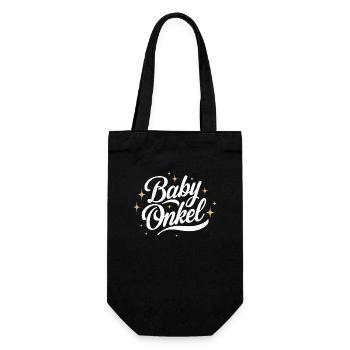 Baby-Onkel-Geburt T-Shirt Neffe Nichte Cool - Geschenkbeutel für Flaschen - Schwarz - Vorne