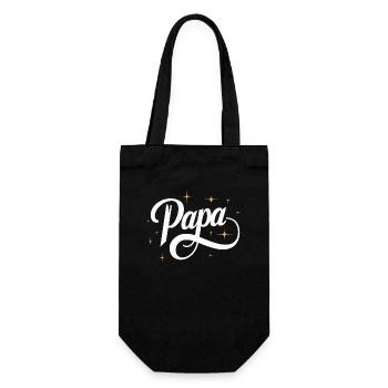 Papa Vatertag Geburtstag Geschenk Bester Du Wirst - Geschenkbeutel für Flaschen - Schwarz - Vorne