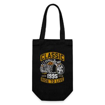 1995 Vintage Motorcycle Biker Motorcyclist - Gift Bag for Bottles - black - Front