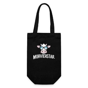 Muhviehstar Kuh Bauernhof Landwirt Geschenk - Geschenkbeutel für Flaschen - Schwarz - Vorne