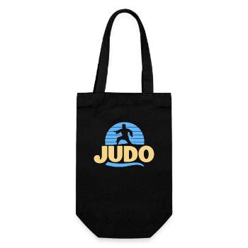 Judo-Junge Stärke Kampfsport Gürtel Präsent - Geschenkbeutel für Flaschen - Schwarz - Vorne