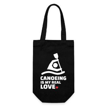 Ich Liebe Kanufahren Für Alle die Kajak und Kanu - Geschenkbeutel für Flaschen - Schwarz - Vorne
