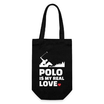 Ich Liebe Polo - Geschenkbeutel für Flaschen - Schwarz - Vorne