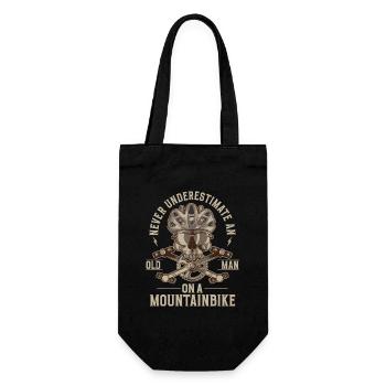 Never underestimate an old man's mountain bike - Gift Bag for Bottles - black - Front