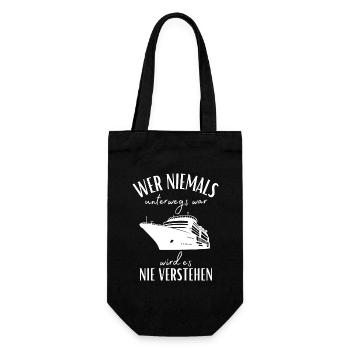 Kreuzfahrt-Seereise-Wer niemals unterwegs war... - Geschenkbeutel für Flaschen - Schwarz - Vorne