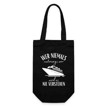 Kreuzfahrt-Seereise-Wer niemals unterwegs war... - Geschenkbeutel für Flaschen - Schwarz - Vorne