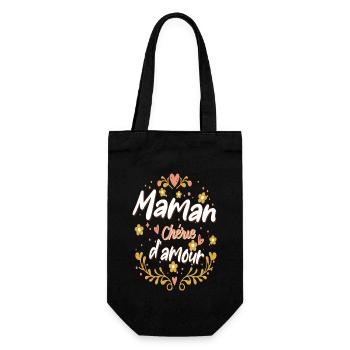 Beautiful gift idea design mom darling of love - Gift Bag for Bottles - black - Front