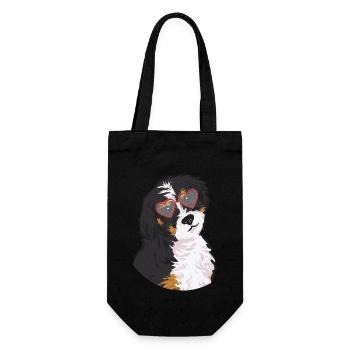 Chien Bernedoodle - Sac à bouteille - noir - Devant