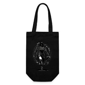 Handballerin Streetwear Ikonischer Style - Geschenkbeutel für Flaschen - Schwarz - Vorne