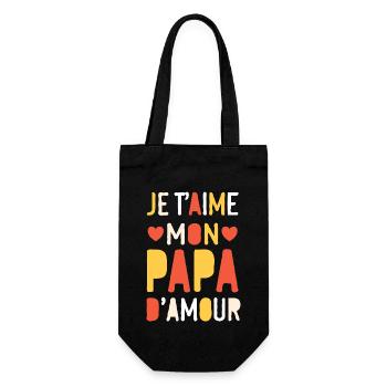 Belle idée cadeau fete des pères anniversaire papa - Sac à bouteille - noir - Devant