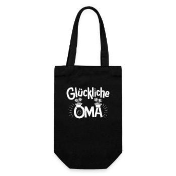 Glückliche Oma Liebevoll Freude Familie Herz Warm - Geschenkbeutel für Flaschen - Schwarz - Vorne