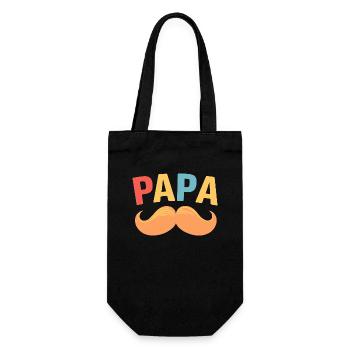 Papa Bester Vater Bald Papa Du Wirst Papa Erster - Geschenkbeutel für Flaschen - Schwarz - Vorne