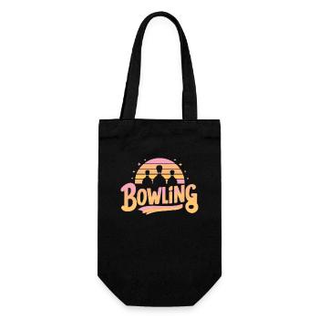 Bowling-Fan Strike Kegel Ball Pins Geschenk - Geschenkbeutel für Flaschen - Schwarz - Vorne