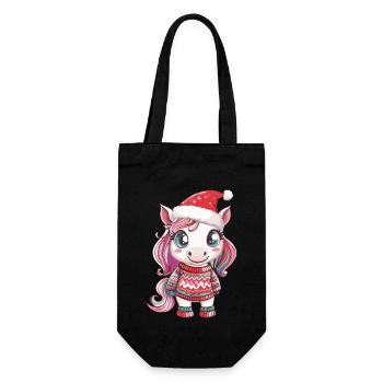 Unicorn Christmas - Gift Bag for Bottles - black - Front