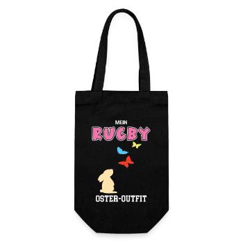 Rugby Oster Outfit Rugbyspieler Ostern Spielerin - Geschenkbeutel für Flaschen - Schwarz - Vorne