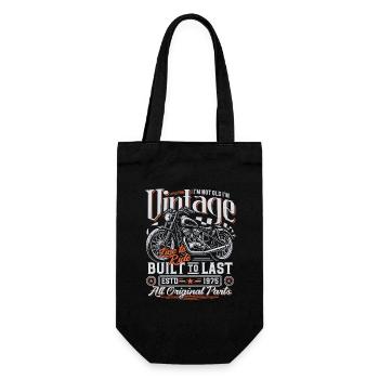 1975 Vintage Born Motorcycle Birthday Gift - Gift Bag for Bottles - black - Front
