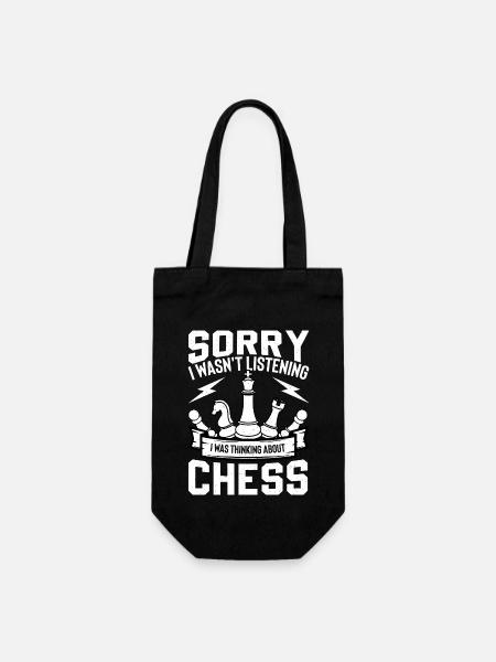 Schach - Geschenkbeutel für Flaschen - Schwarz