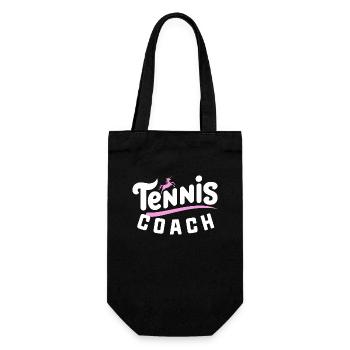 Tennis-Einhorn-Frau-Coach - Geschenkbeutel für Flaschen - Schwarz - Vorne