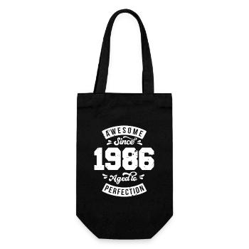 Vintage 1986 Geburtstag - retro 1986 - Geschenkbeutel für Flaschen - Schwarz - Vorne