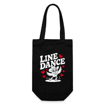 Line Dance Owl Funny Owl with Stetson and Boots - Gift Bag for Bottles - black - Front