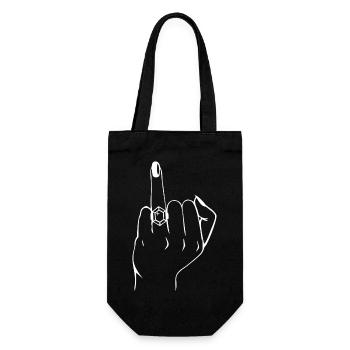 Just Married JGA Bachelorette Verlobt Verheiratet - Geschenkbeutel für Flaschen - Schwarz - Vorne