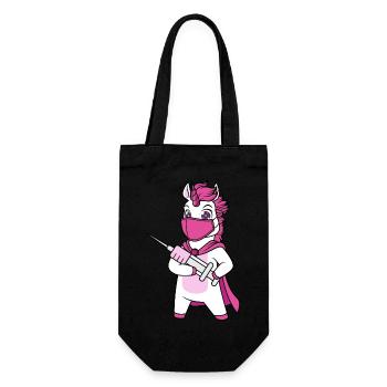 Vaccinated Vaccination Immunicorn Unicorn - Gift Bag for Bottles - black - Front