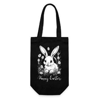 Easter Bunny Happy Easter Easter Easter Egg Bunny Cute - Gift Bag for Bottles - black - Front