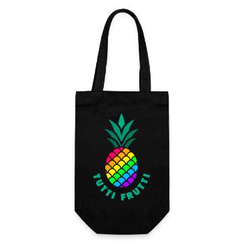 Pride / LGBTQ / Pineapple / Tutti Frutti - Gift Bag for Bottles - black - Front