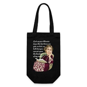 Virginia Woolf - Geschenkbeutel für Flaschen - Schwarz - Vorne