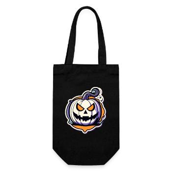 Kürbis Halloween Zeichnung - Geschenkbeutel für Flaschen - Schwarz - Vorne