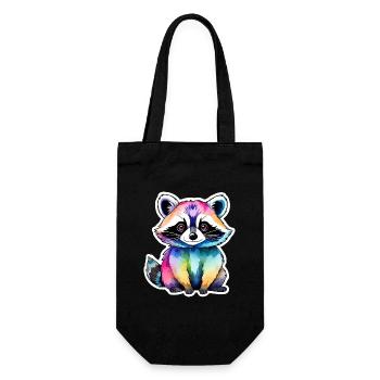 Illustration aquarelle de raton laveur - Sac à bouteille - noir - Devant