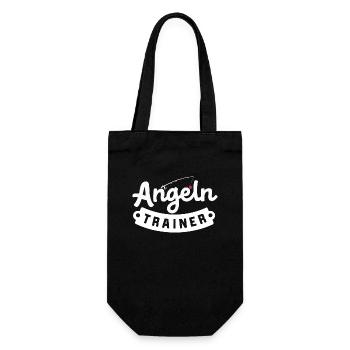 Angeln Trainer Lustig T-Shirt Angler Humor - Geschenkbeutel für Flaschen - Schwarz - Vorne