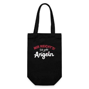 Mir reicht's Angeln – Lustig Angler Hobby - Geschenkbeutel für Flaschen - Schwarz - Vorne
